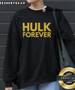 Top Hulk Hogan Forever Remembrance Sweatshirt featuring iconic design and vibrant colors, perfect for wrestling fans.