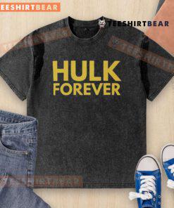 Alt Text: Top Hulk Hogan Forever Remembrance washed t-shirt featuring iconic wrestling graphics and vintage style design.