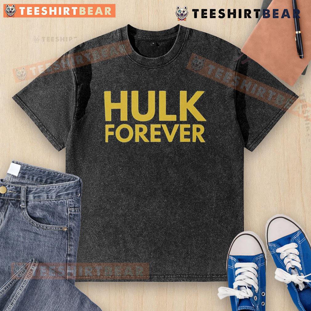 Alt Text: Top Hulk Hogan Forever Remembrance washed t-shirt featuring iconic wrestling graphics and vintage style design.
