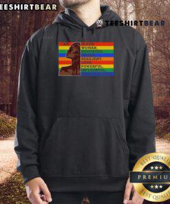 Black woman wearing 'I Am Black, Educated, Resilient' hoodie, showcasing empowerment and unapologetic strength.
