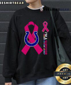 Top Indianapolis Colts X Cancer Awareness 'I'm a Survivor' Sweatshirt featuring bold graphics and vibrant team colors.