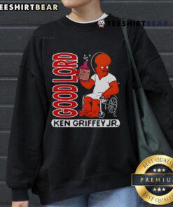 Top Ken Griffey Jr. Good Lord cartoon sweatshirt featuring vibrant graphics and a stylish design for baseball fans.