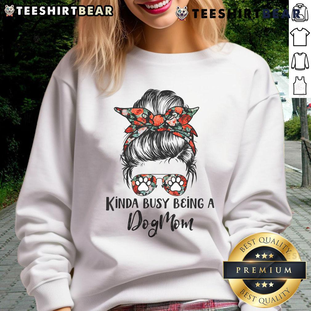 Casual sweatshirt for dog moms featuring a messy bun design, perfect for everyday wear and showcasing dog mom pride.