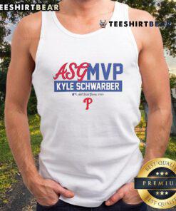 Top Kyle Schwarber 2025 MLB All-Star Game MVP tank top featuring vibrant graphics and a stylish design.