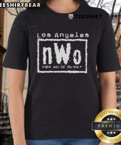 Top Los Angeles nWo New World Order Ladies Tee featuring bold graphics and stylish design for wrestling fans.