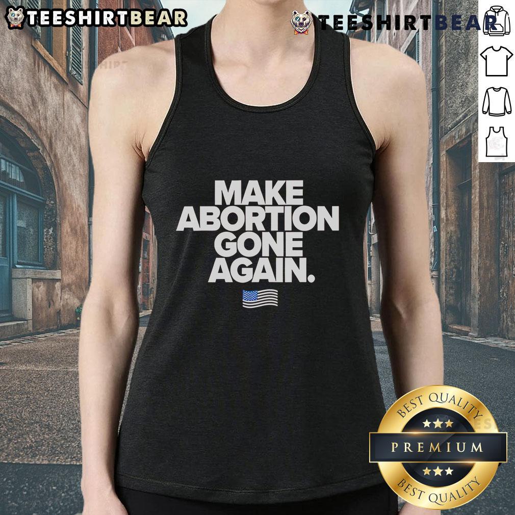 Trendy 'Top-Make-Abortion-Gone-Again' tank top featuring bold graphic design, perfect for expressing pro-choice activism.