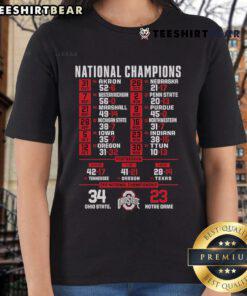 Ohio State beat Notre Dame 34-23 in CFP National Championship 2023 - Ladies Tee featuring top national champions design.