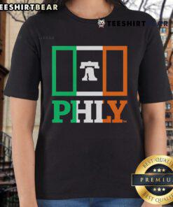 Top PHLY Ireland Flag Stack Ladies Tee showcasing a stylish design featuring the Irish flag for womens fashion.