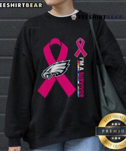 Top Philadelphia Eagles X Cancer Awareness 'I'm a Survivor' sweatshirt featuring vibrant team colors and inspiring message.