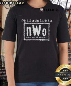 Top Philadelphia nWo New World Order Ladies Tee featuring a stylish design for wrestling fans and trendy apparel lovers.