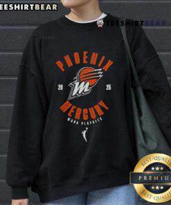 Top Phoenix Suns Mercury WNBA Playoffs 2025 sweatshirt featuring team logos and vibrant colors for fans.