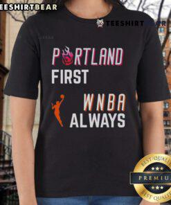 Alt Text: Top Portland First WNBA Always Ladies Tee showcasing vibrant design and team spirit, perfect for fans and casual wear.