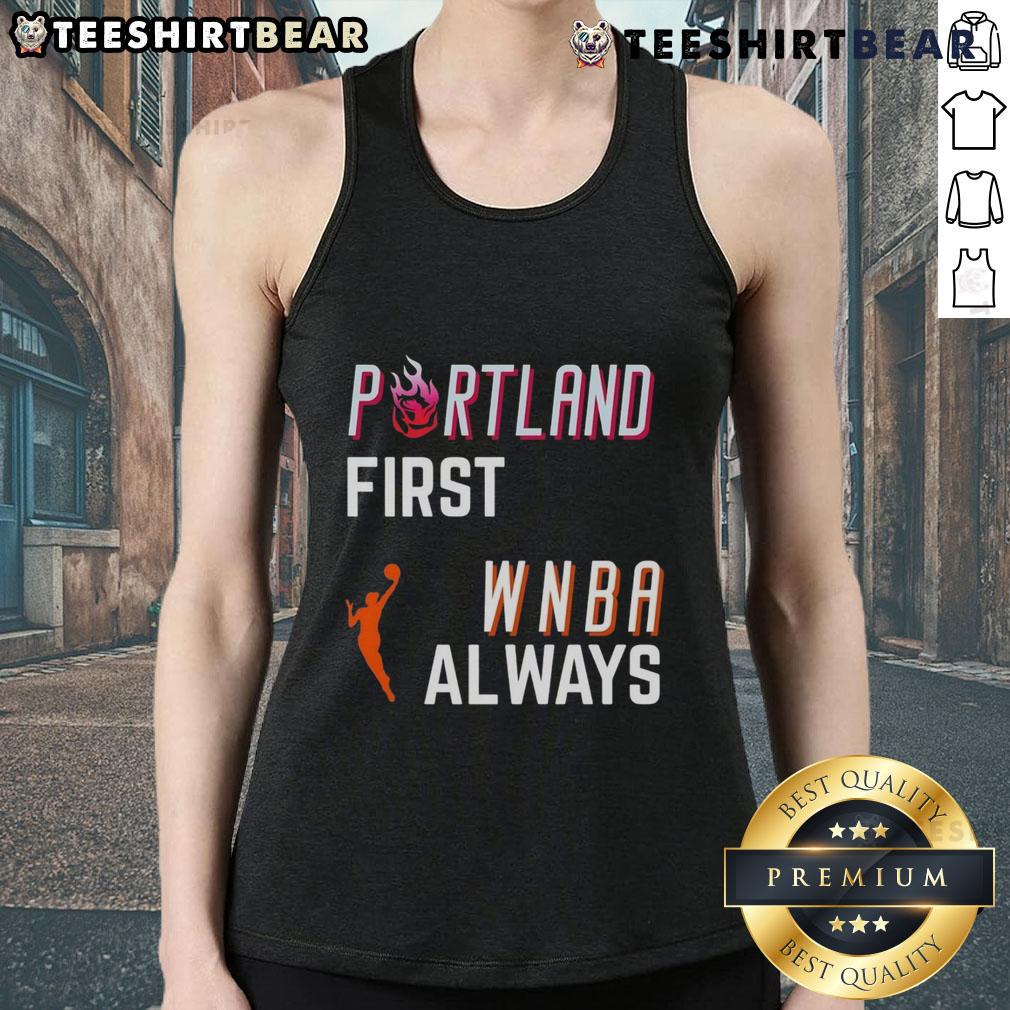 Top Portland First WNBA Always Tank Top featuring vibrant design and team colors, perfect for fans and athletes.