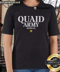 Top Quaid Army Righteous Kill Ladies Tee featuring a stylish design and comfortable fit for women who support military themes.