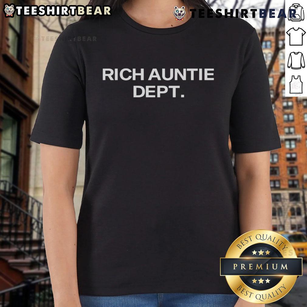 Top Rich Auntie Dept Ladies Tee featuring a stylish design perfect for trendy women who embrace their rich auntie vibes.