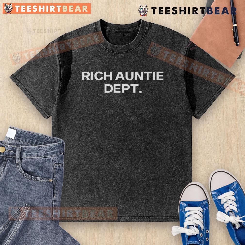 Top Rich Auntie Dept washed t-shirt featuring a stylish design, perfect for casual wear and expressing your unique style.