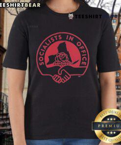 Top Socialists in Office Ladies Tee featuring bold graphic design, perfect for fans of political humor and social commentary.
