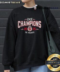 Alt Text: Top Stade Toulousain 24X Champions de France 2025 sweatshirt in stylish design, perfect for rugby fans and collectors.