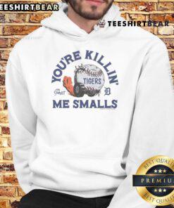 Top The Sandlot X Detroit Tigers 'Youre Killin Me Smalls' hoodie featuring classic movie design and team colors.
