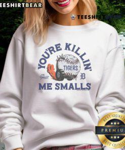 Top The Sandlot X Detroit Tigers You're Killin Me Smalls sweatshirt featuring iconic movie graphic and team colors.