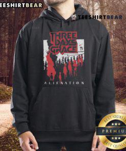 Alt Text: Top Three Days Grace Alienation 2025 Tour Hoodie featuring bold logo and stylish design for fans.