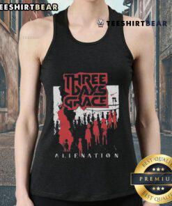 Top Three Days Grace Alienation 2025 Tour tank top featuring bold graphics and a stylish design for fans.