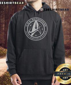 Top U.S.S. Enterprise United Federation of Planets hoodie featuring iconic starship design and vibrant colors.