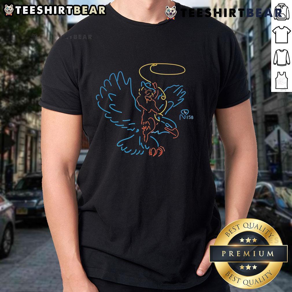 Top Wayfaring Strangers Cosmic American Music Motel California T-Shirt featuring vibrant graphics and a retro design.