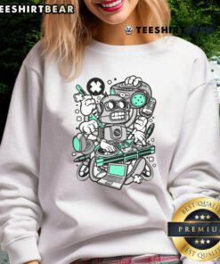 Awesome DJ Robot Sweatshirt featuring a colorful robotic DJ design, perfect for music lovers and fashion enthusiasts.