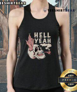 Awesome Hellyeah smoking skull tank top featuring a bold graphic design, perfect for music lovers and rock fans.
