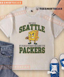 Green Bay Packers washed t-shirt for fans living in Seattle, showcasing team pride on game day.