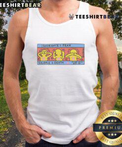 Keith Haring tank top featuring 'Awesome Ignorance Fear Silence Death' design in vibrant colors.