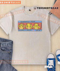 Alt Text: Keith Haring washed t-shirt featuring 'Awesome Ignorance Fear Silence Death' graphic art design.