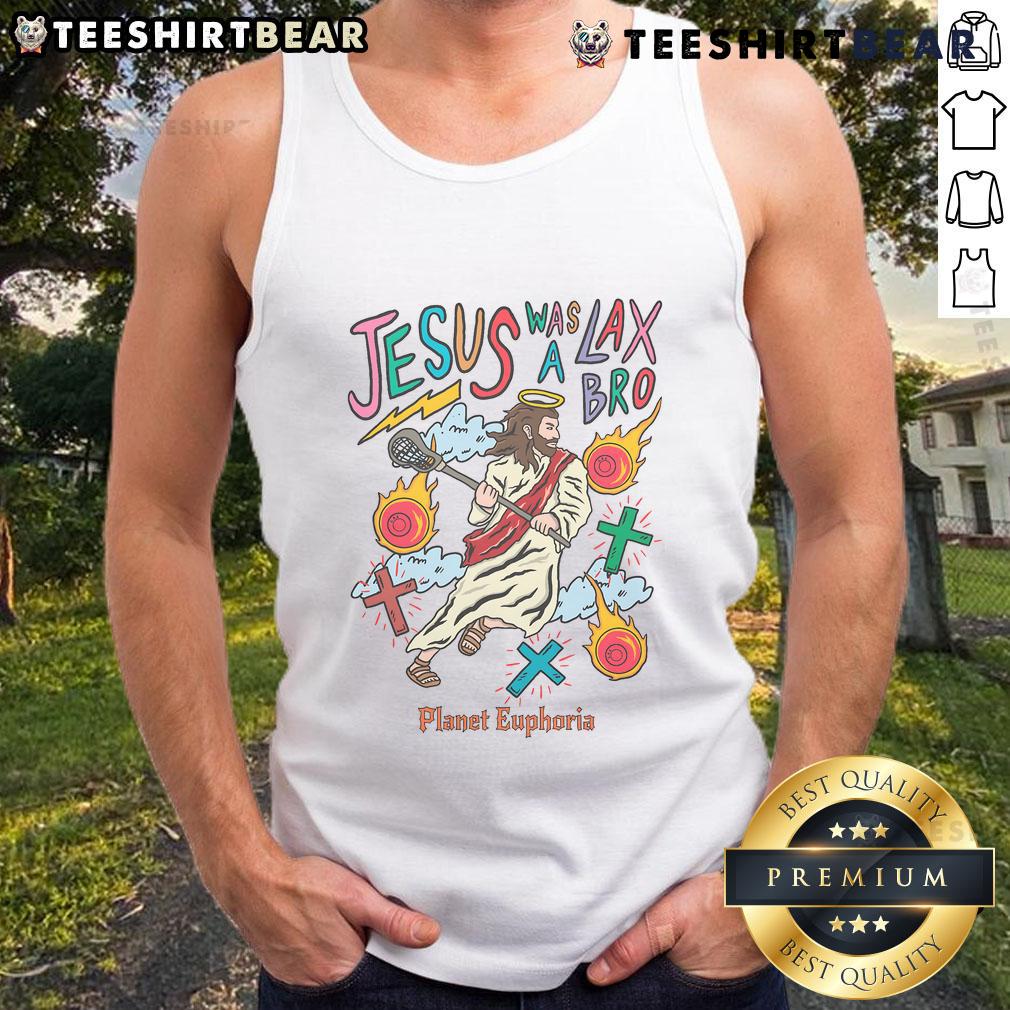 Awesome Jesus Was A Lax Bro lacrosse tank top featuring a fun design for lax enthusiasts and fans of Jesus.