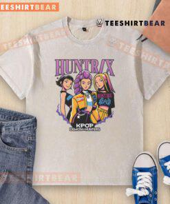 Awesome KPOP Huntress Demon Hunters illustration on a washed t-shirt, showcasing vibrant graphics and unique design.