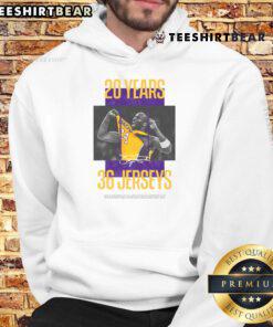 Awesome Los Angeles Lakers Kobe Bryant 20 Years hoodie featuring 36 jerseys design, perfect for Lakers fans and collectors.