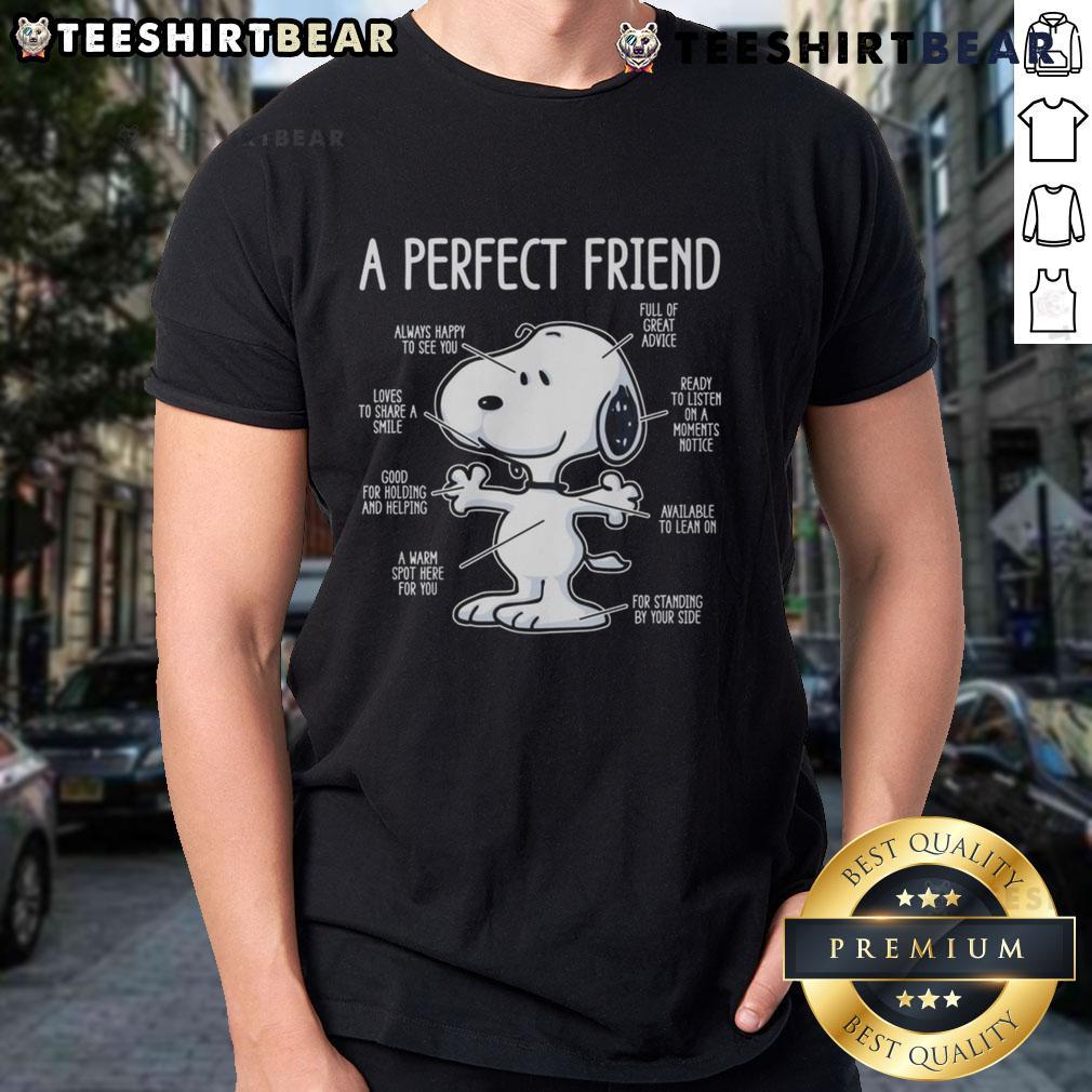 Awesome Snoopy A Perfect Friend Cute T-Shirt featuring Snoopy and friends in a vibrant design, perfect for dog lovers.