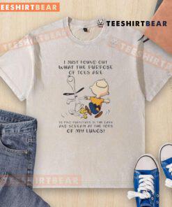 Awesome Snoopy X Charlie Brown I Just Found Out What The Purpose Of Toes Washed T-Shirt design featuring playful graphics.