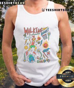 Colorful basketball art tank top featuring 'Awesome Walking Bucket Can't Guard Me' design, perfect for sports enthusiasts.