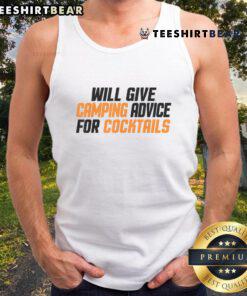 Awesome tank top featuring camping advice for cocktails, perfect for outdoor enthusiasts and summer adventures.