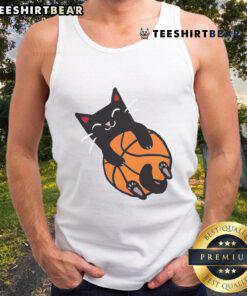 Adorable cat wearing a cute basketball tank top, perfect for pet lovers and sports enthusiasts.