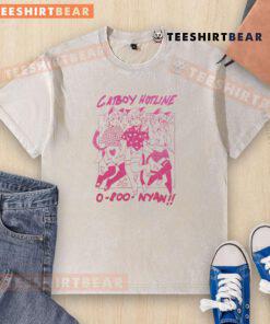Adorable catboy graphic on a washed t-shirt, perfect for fans of cute catboy culture and casual fashion.