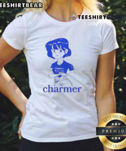 Alt Text: Cute charmer anime girl meme design on a stylish ladies tee, perfect for anime lovers and casual wear enthusiasts.