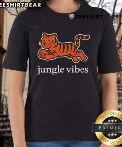 Cute Cincinnati Bengals Jungle Vibes Run Wild Ladies Tee featuring vibrant graphics and a stylish design for fans.