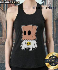 Adorable ghost design on a Halloween tank top, perfect for festive celebrations and spooky season style.