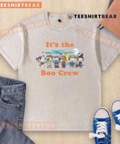 Alt Text: Cute It's The Boo Crew Peanuts washed t-shirt featuring vibrant graphic design perfect for Halloween fun.