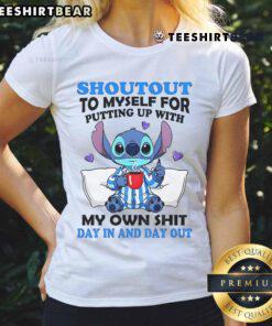 Cute Stitch sleep tee featuring a fun shoutout to self-love, perfect for ladies celebrating their daily resilience.