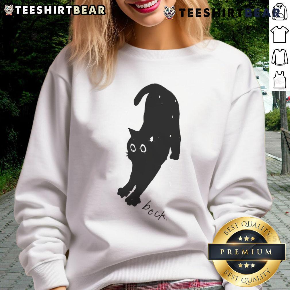Cute Wave to Earth Beck Cat Sweatshirt featuring an adorable cat graphic and cozy design, perfect for cat lovers.