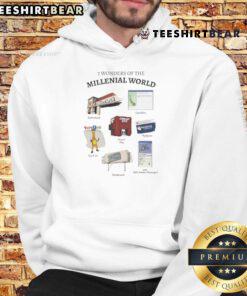 Funny 7 Wonders of the Millennial World hoodie featuring a playful design and vibrant colors, perfect for casual wear.