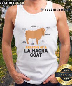 Alt Text: Funny anatomy of a La Macha goat tank top featuring a humorous design and vibrant colors, perfect for goat lovers.